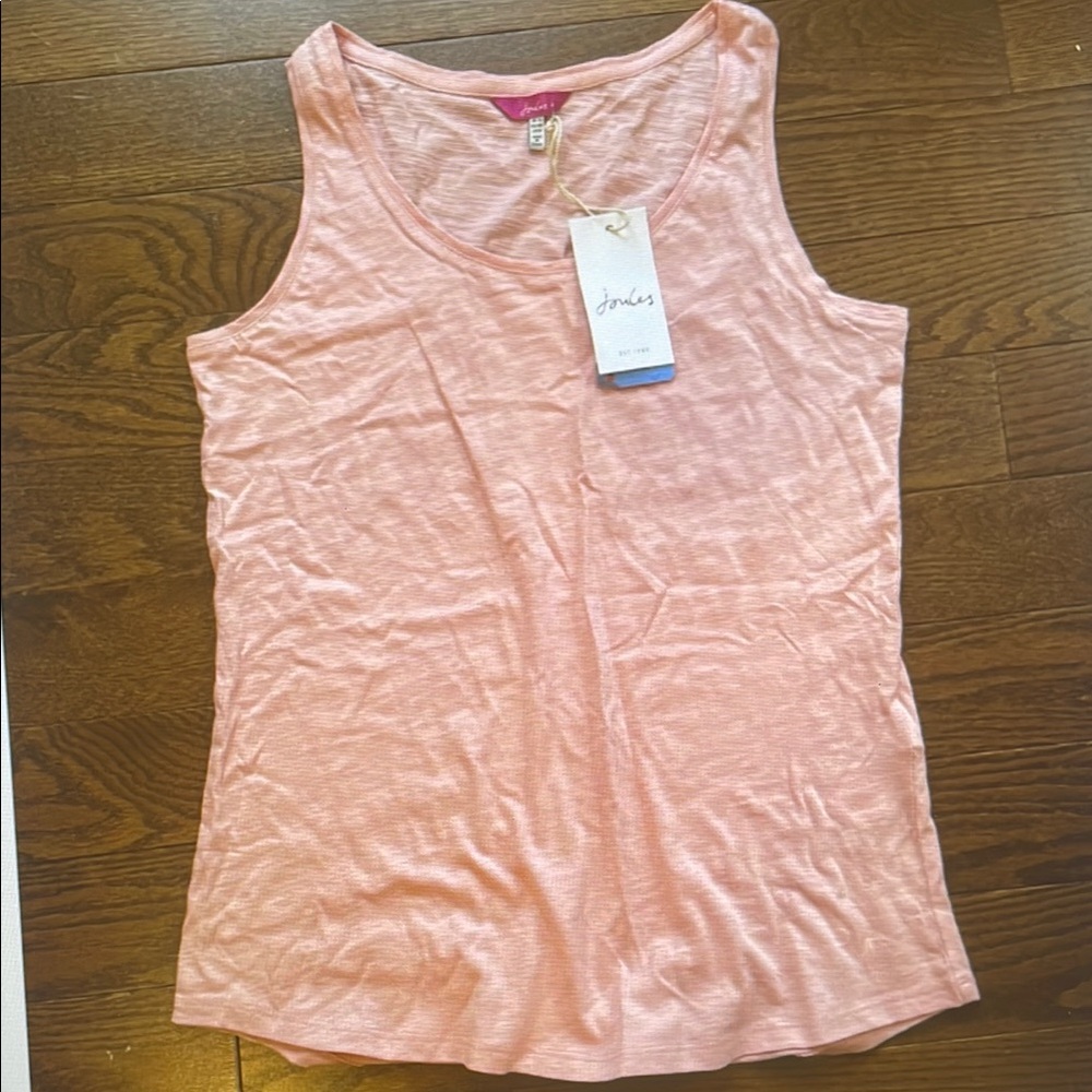 Joules Pink Sleeveless Fitted Tank Top